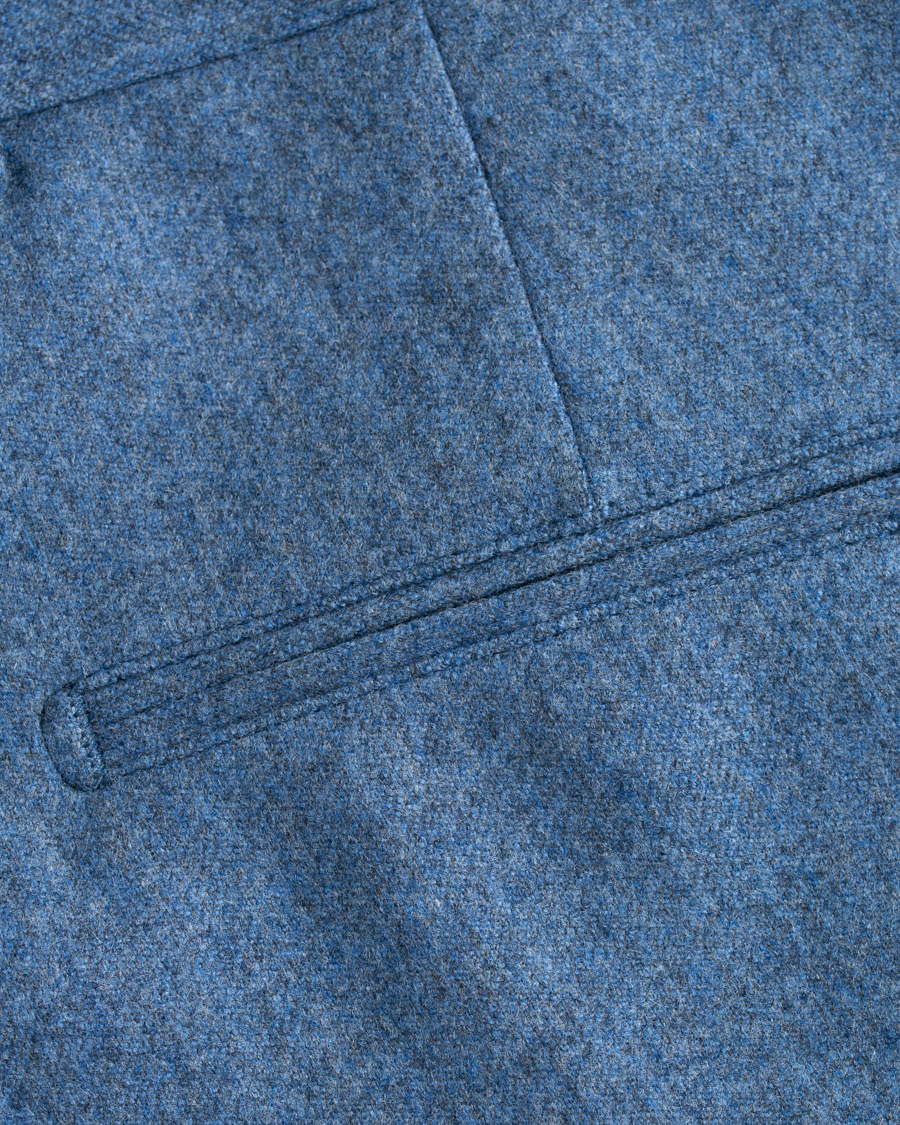 Uomini | Pantaloni | Oscar Jacobson | Dean Turn Up Flannel Trousers Light Blue