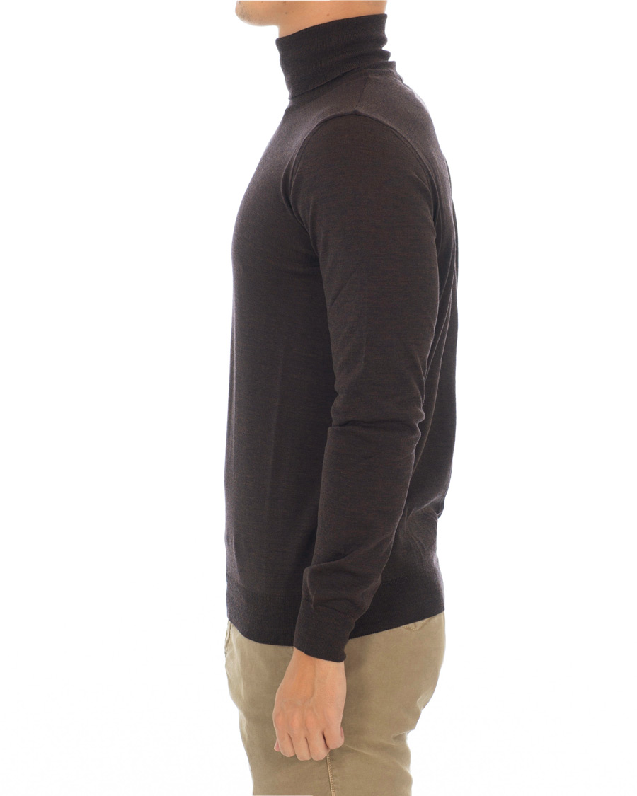 Uomini | Maglieria | Oscar Jacobson | Cole Extra Fine Merino Rollneck Brown