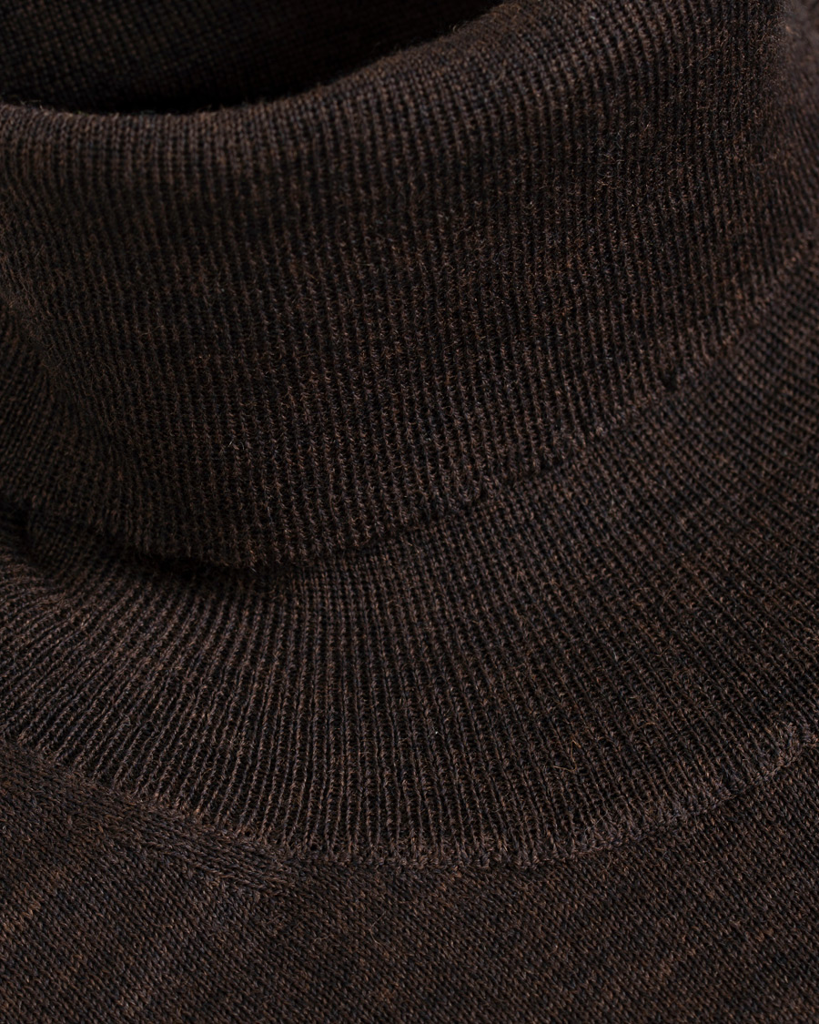 Uomini | Maglieria | Oscar Jacobson | Cole Extra Fine Merino Rollneck Brown