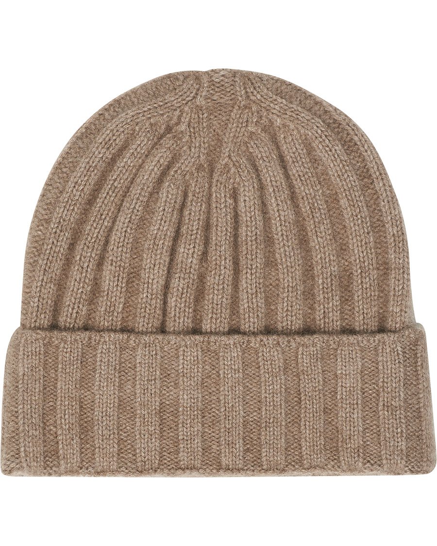 Uomini | Oscar Jacobson Cashmere Ribbed Beanie Beige | Oscar Jacobson | Cashmere Ribbed Beanie Beige