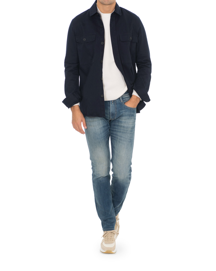 Uomini | Camicie | Samsøe Samsøe | Samsøe & Samsøe Waltones Cotton Overshirt Night Sky