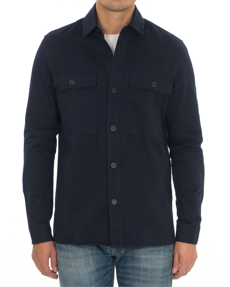 Uomini | Camicie | Samsøe Samsøe | Samsøe & Samsøe Waltones Cotton Overshirt Night Sky