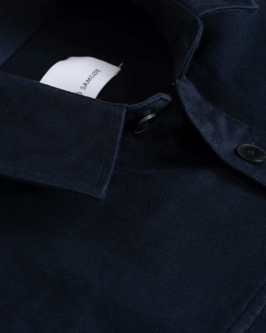 Uomini | Camicie | Samsøe Samsøe | Samsøe & Samsøe Waltones Cotton Overshirt Night Sky