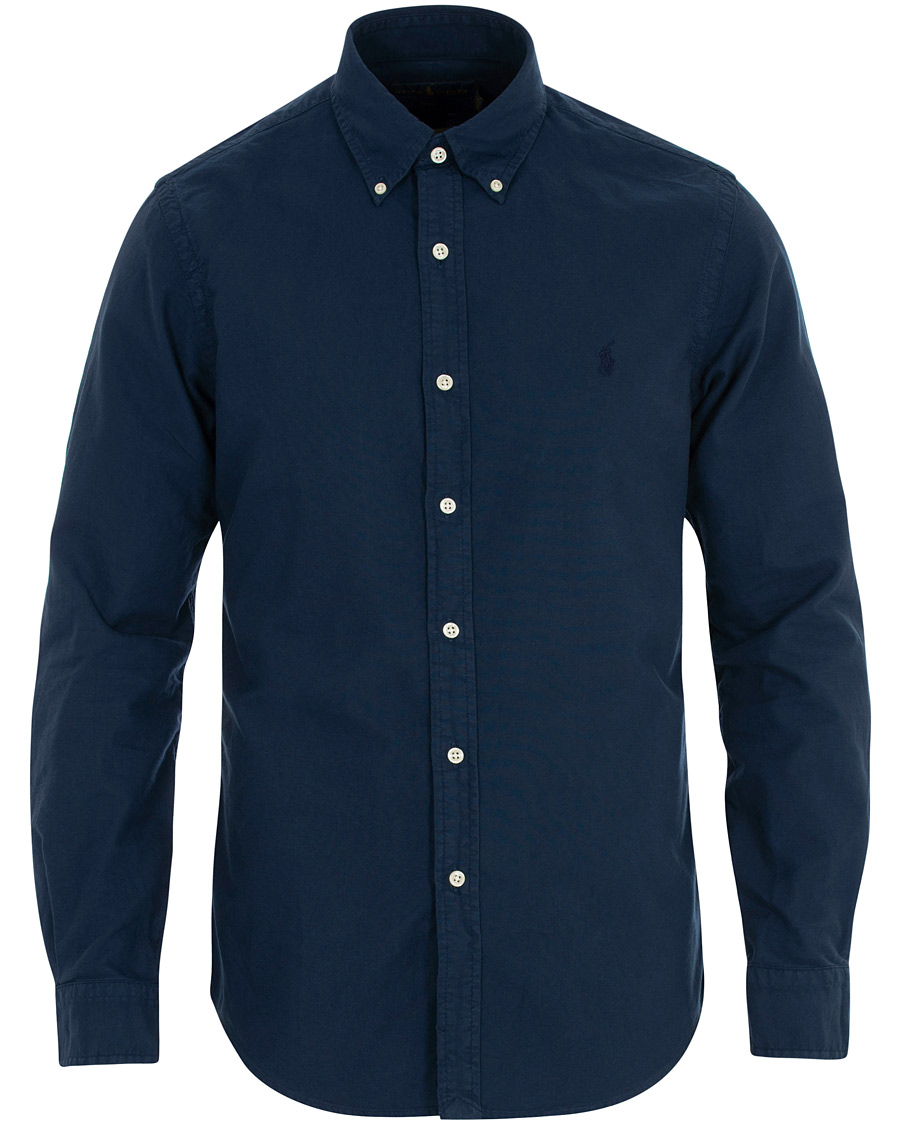 Uomini | Camicie | Polo Ralph Lauren | Slim Fit Garment Dyed Oxford Shirt Newport Navy