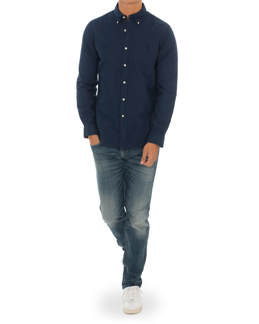 Uomini | Camicie | Polo Ralph Lauren | Slim Fit Garment Dyed Oxford Shirt Newport Navy