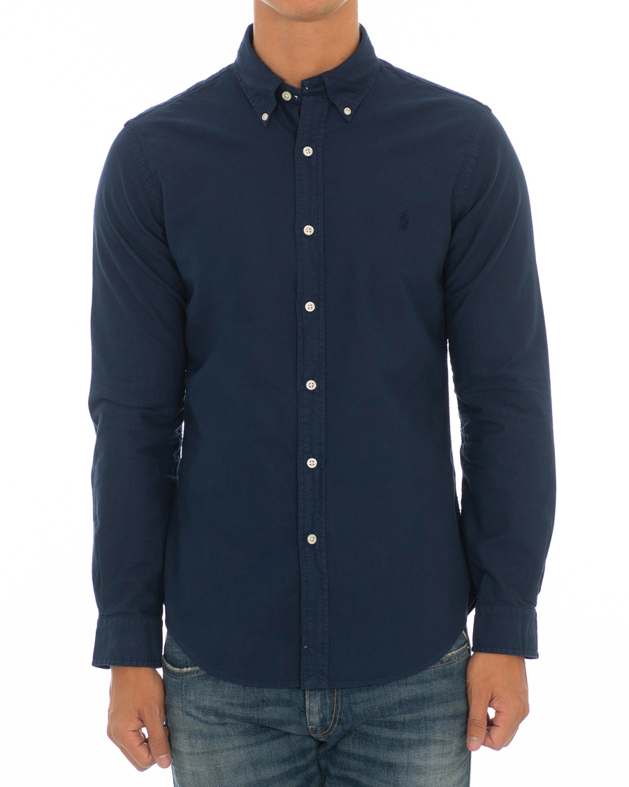 Uomini | Camicie | Polo Ralph Lauren | Slim Fit Garment Dyed Oxford Shirt Newport Navy