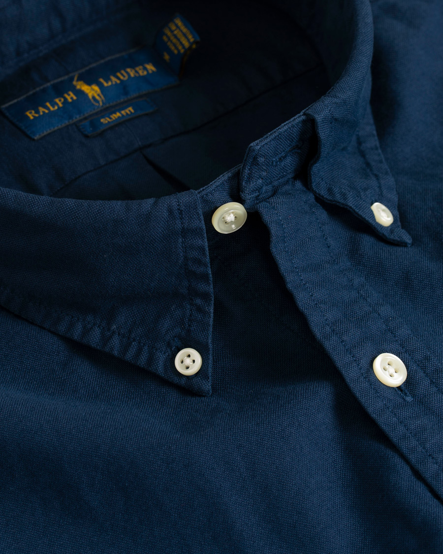 Uomini | Camicie | Polo Ralph Lauren | Slim Fit Garment Dyed Oxford Shirt Newport Navy
