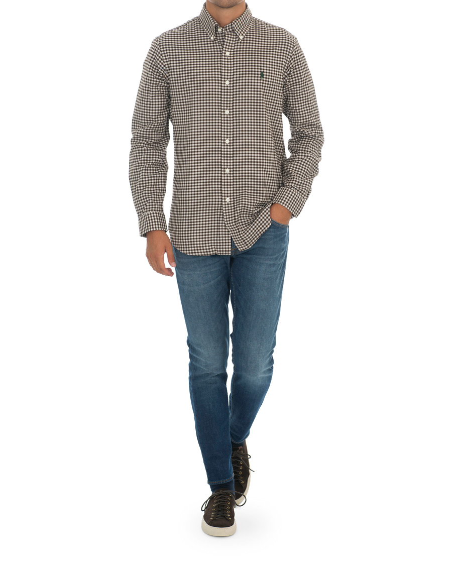 Uomini | Camicie | Polo Ralph Lauren | Custom Fit Twill Check Shirt Brown/White