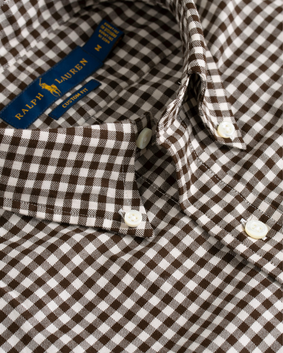 Uomini | Camicie | Polo Ralph Lauren | Custom Fit Twill Check Shirt Brown/White