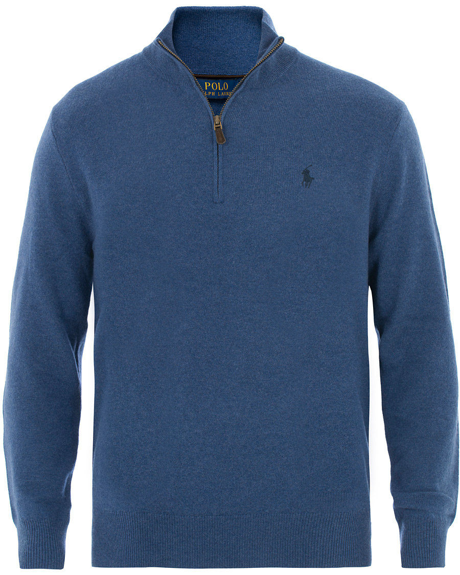 Uomini | Maglieria | Polo Ralph Lauren | Merino Half Zip Shale Blue