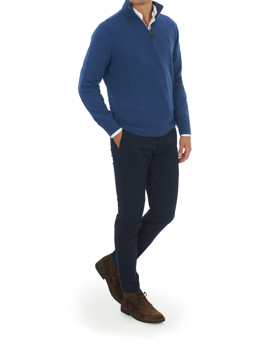 Uomini | Maglieria | Polo Ralph Lauren | Merino Half Zip Shale Blue