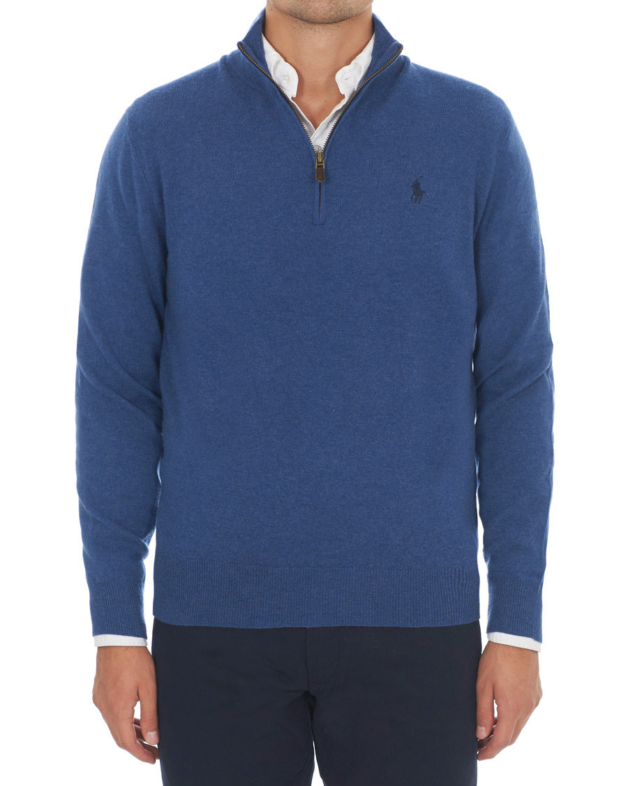 Uomini | Maglieria | Polo Ralph Lauren | Merino Half Zip Shale Blue