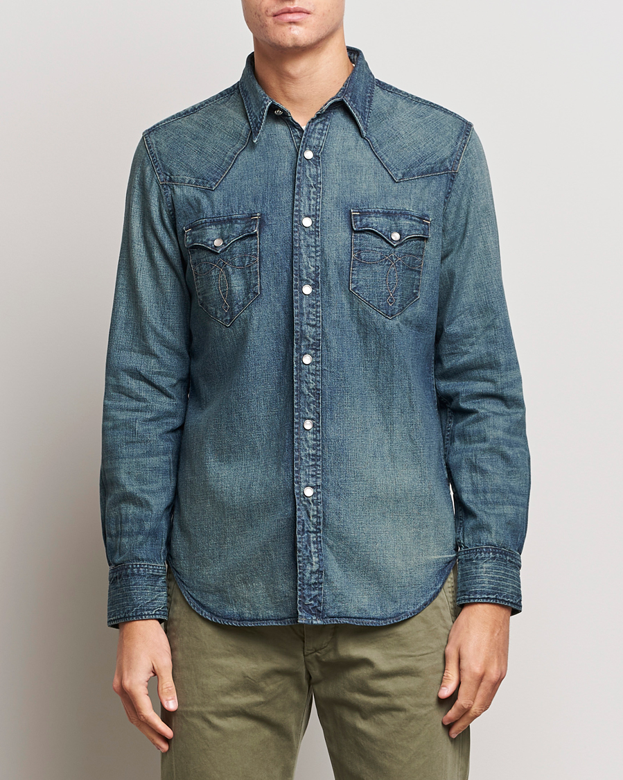 Uomini | Camicie | RRL | Buffalo Western Shirt Dark Wash