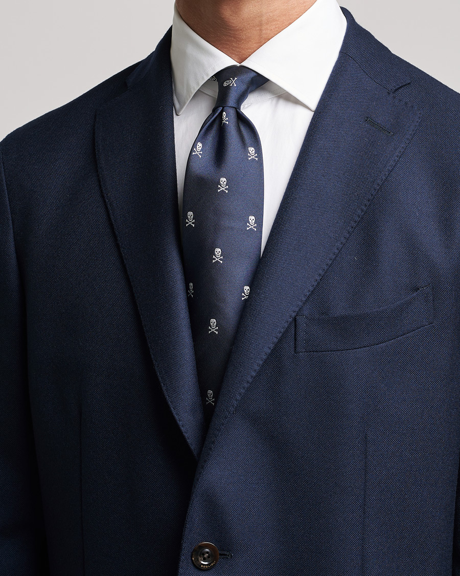 Uomini | Cravatte | Ralph Lauren Purple Label | Ralph Lauren Purple LabelSkull & Crossbone Silk TieNavy