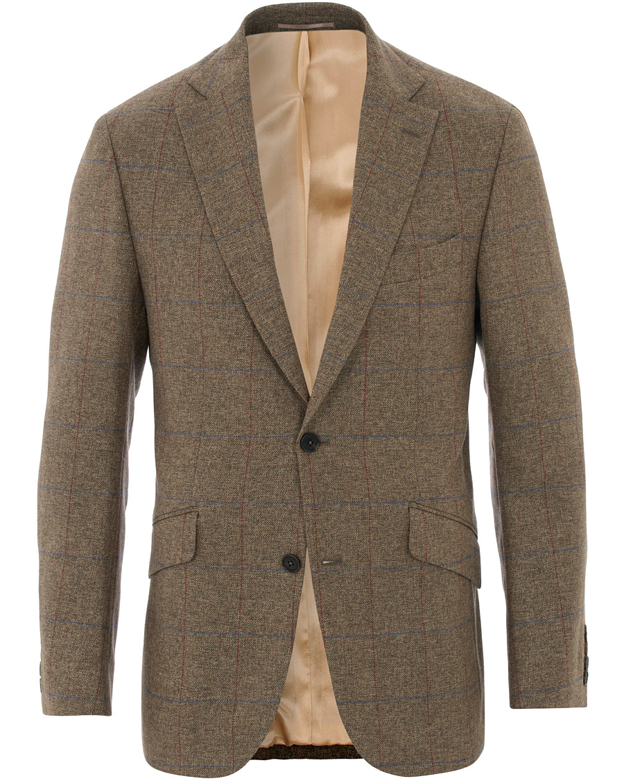 Uomini | Blazers | Walker Slater | Edward Tweed Windowpane Blazer Brown