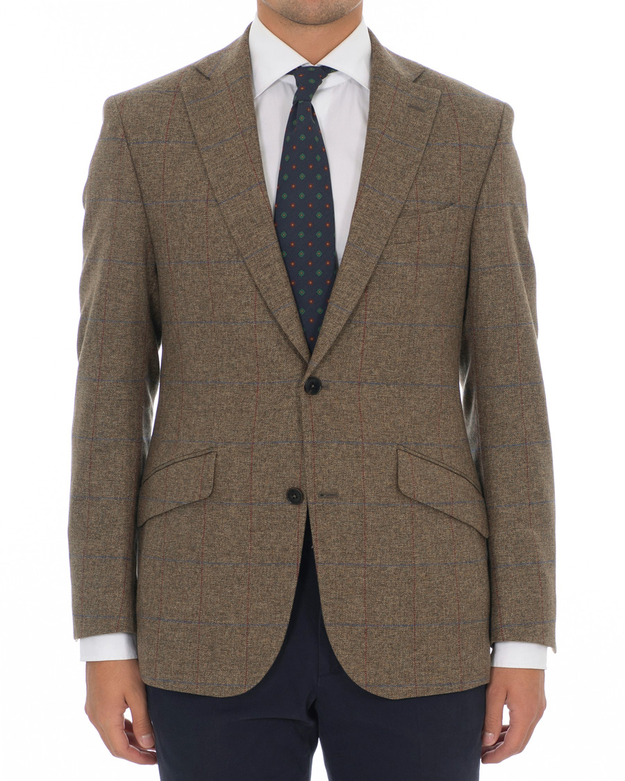 Uomini | Blazers | Walker Slater | Edward Tweed Windowpane Blazer Brown