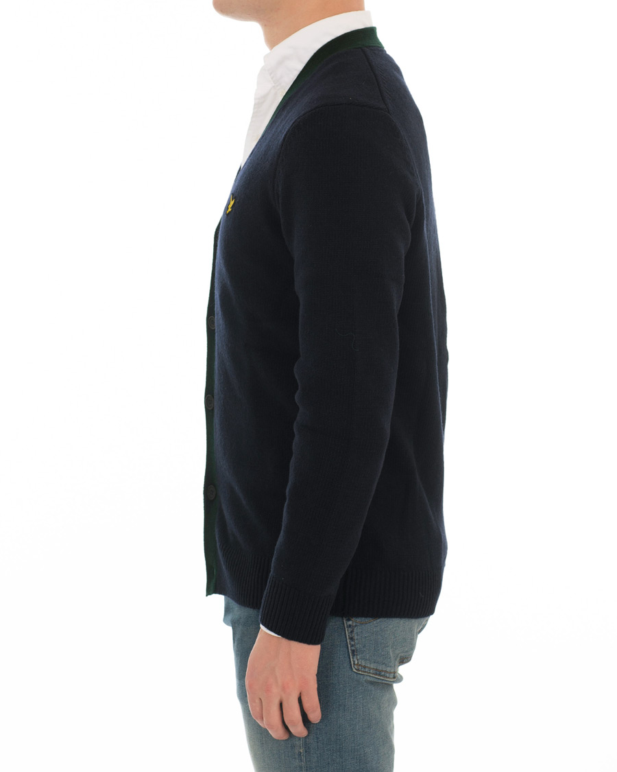 Uomini | Maglieria | Lyle & Scott | Contrast Placket Cardigan Dark Navy