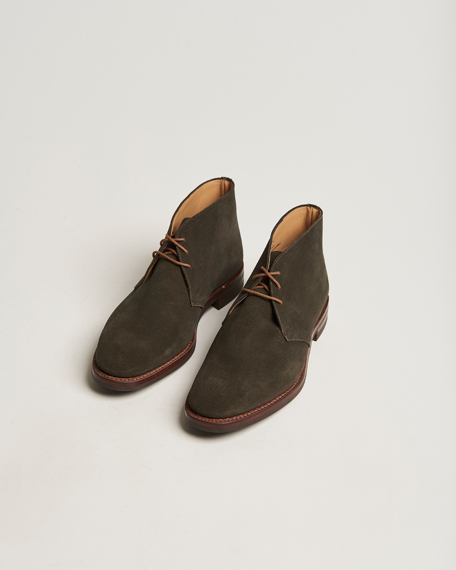 Uomini | Crockett & Jones Chiltern Dainite Chukka Boot Green Suede | Crockett & Jones | Chiltern Dainite Chukka Boot Green Suede