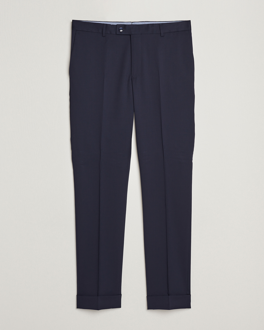 Uomini | Pantaloni | Morris | Prestige Wool Suit Trousers Navy
