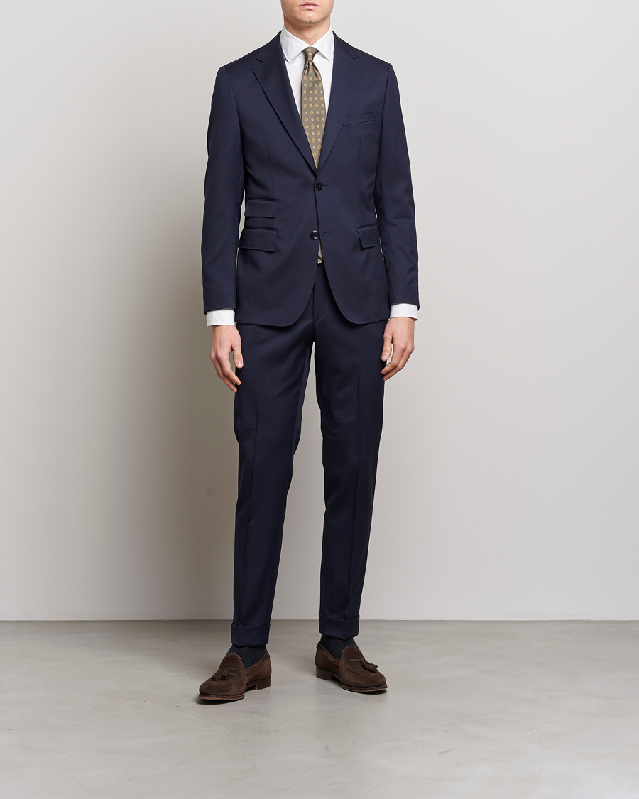 Uomini | Pantaloni | Morris | Prestige Wool Suit Trousers Navy