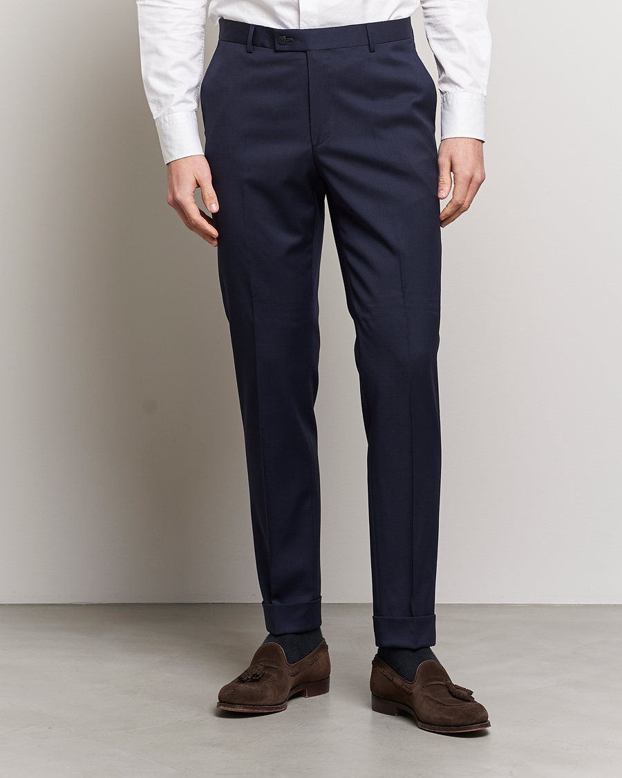 Uomini | Pantaloni | Morris | Prestige Wool Suit Trousers Navy