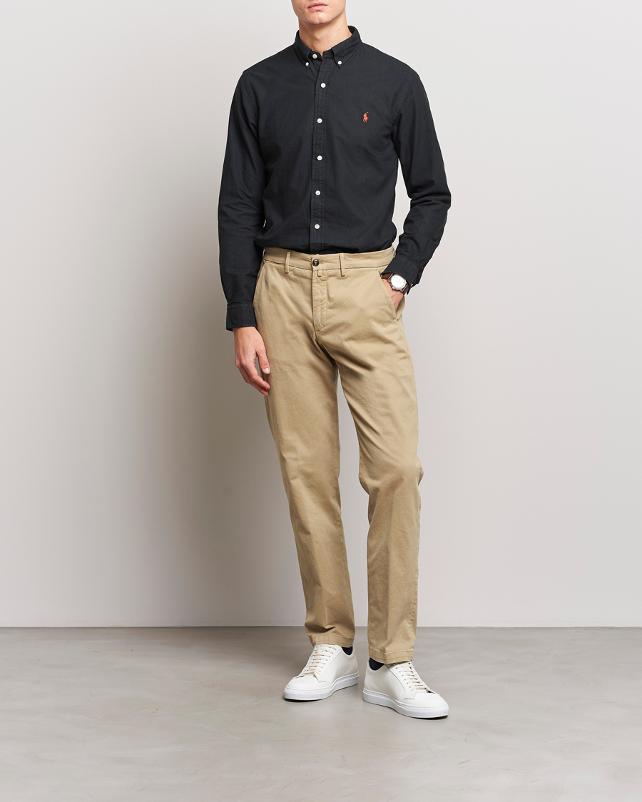 Uomini | Camicie | Polo Ralph Lauren | Slim Fit Garment Dyed Oxford Shirt Polo Black