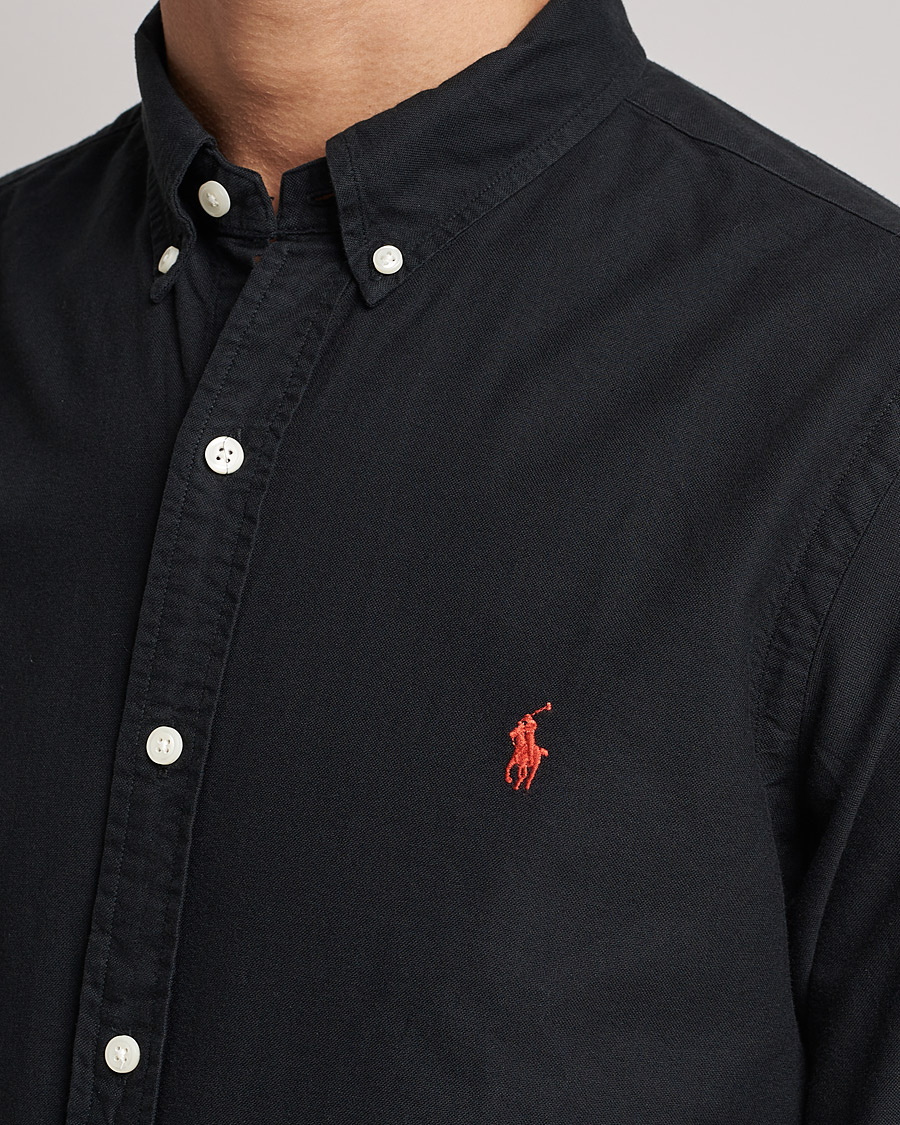 Uomini | Camicie | Polo Ralph Lauren | Slim Fit Garment Dyed Oxford Shirt Polo Black