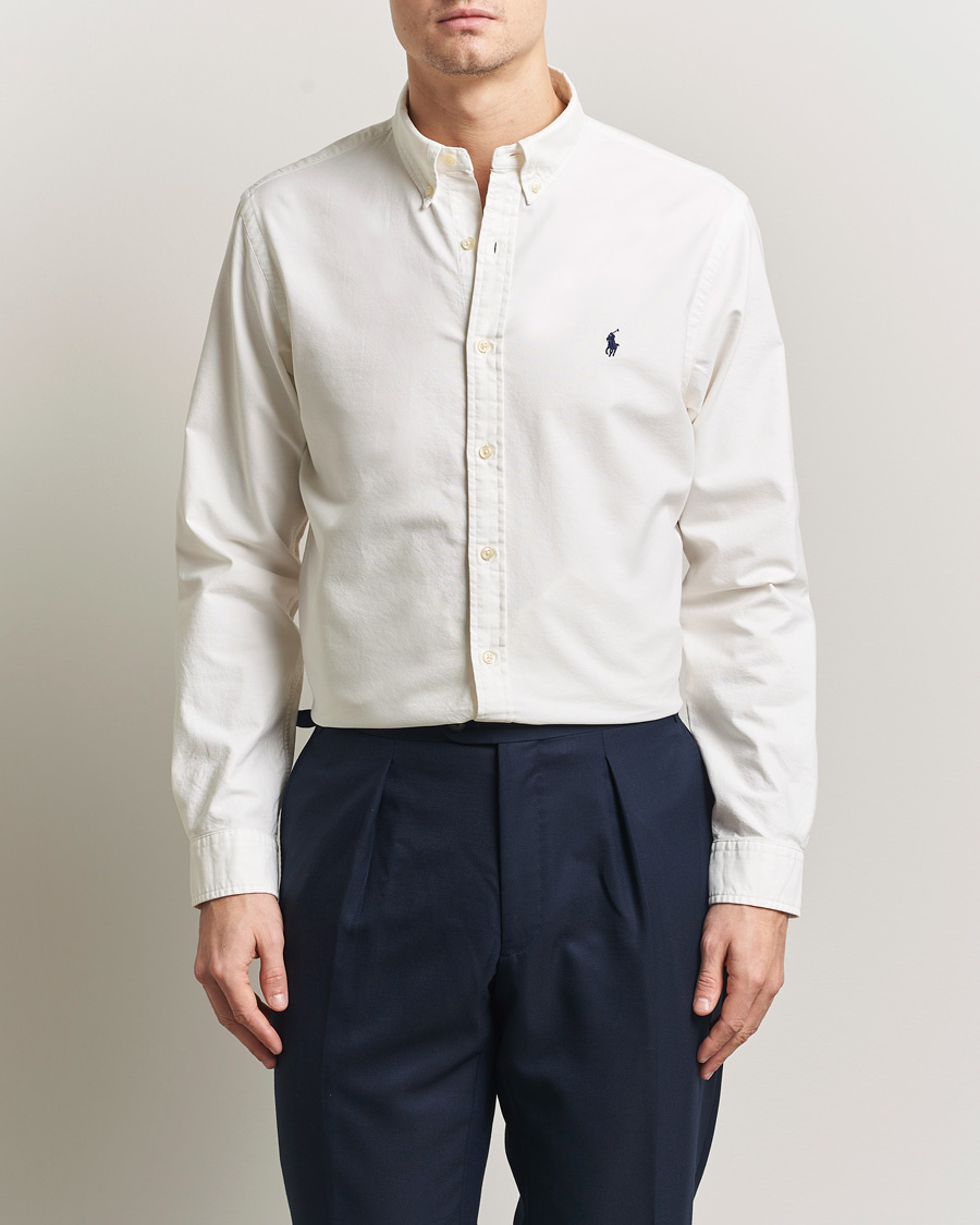 Uomini | Camicie | Polo Ralph Lauren | Slim Fit Garment Dyed Oxford Shirt White