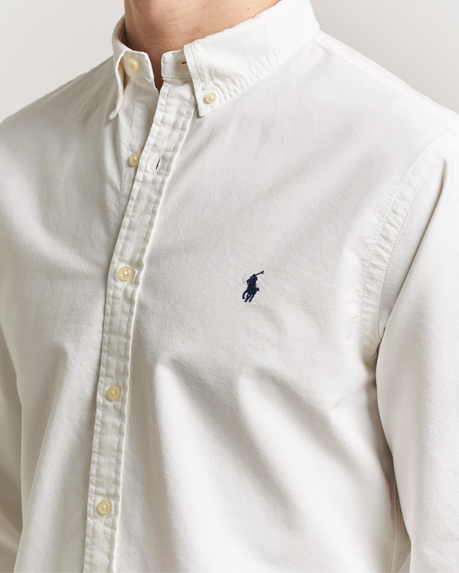 Uomini | Camicie | Polo Ralph Lauren | Slim Fit Garment Dyed Oxford Shirt White