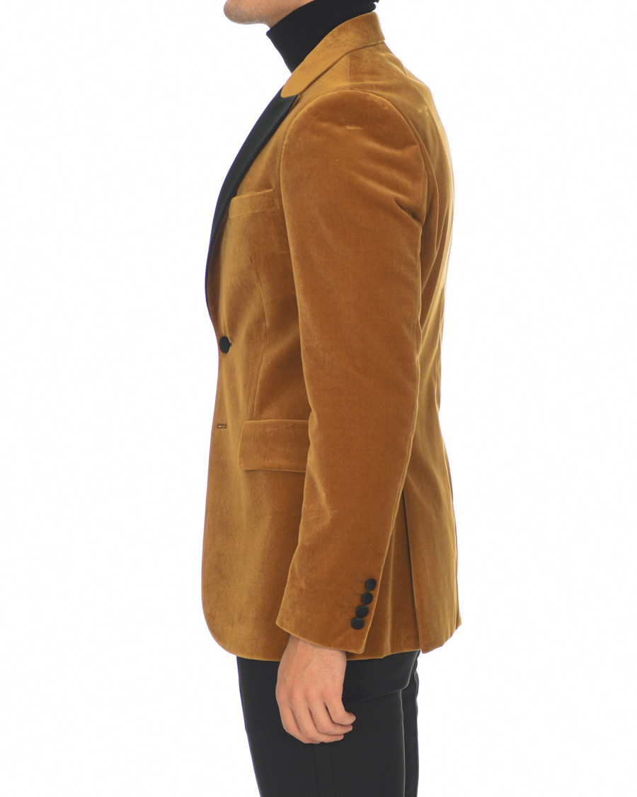 Uomini | Blazers | Tiger of Sweden | 1903 Velvet Tuxedo Blazer Mustard
