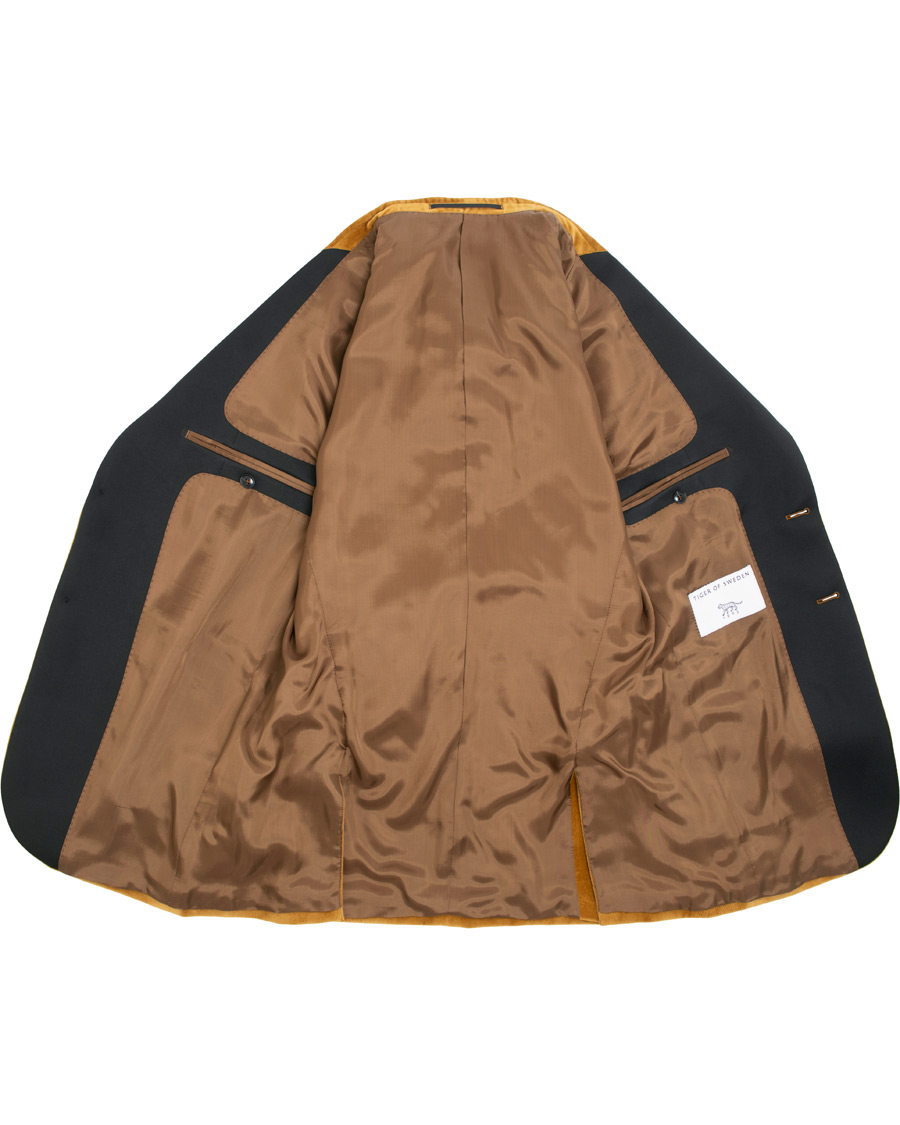 Uomini | Blazers | Tiger of Sweden | 1903 Velvet Tuxedo Blazer Mustard