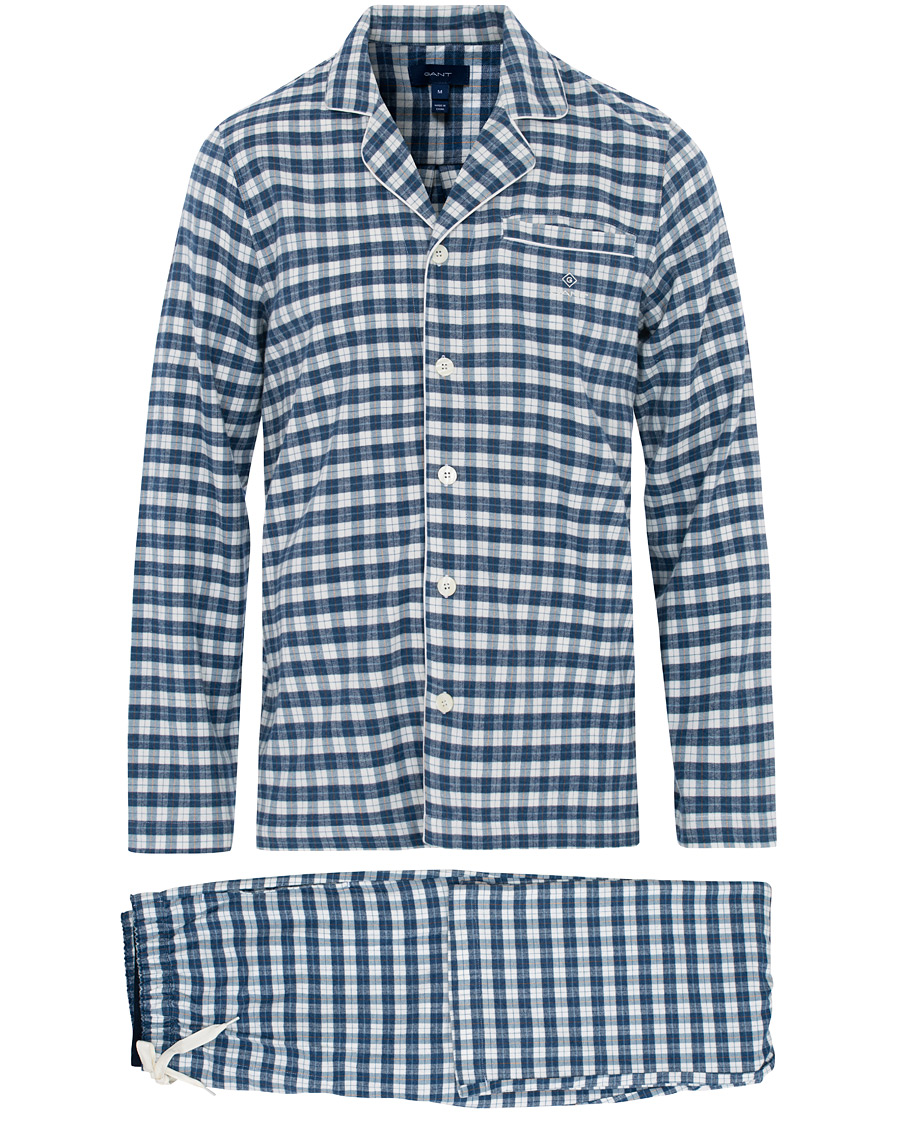 Uomini | Biancheria intima | Gant | Flannel Pyjama Set Eggshell
