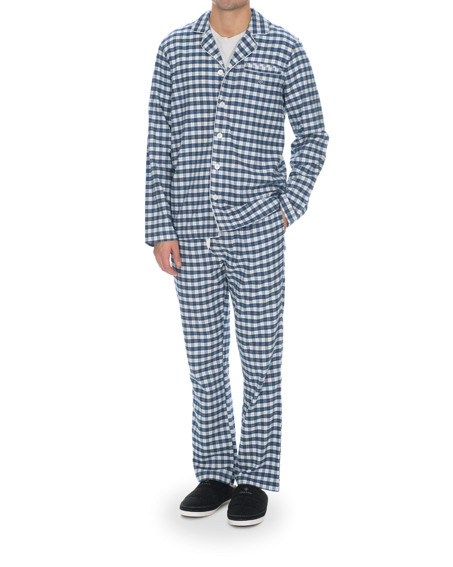 Uomini | Biancheria intima | Gant | Flannel Pyjama Set Eggshell