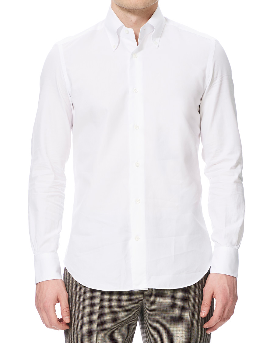 Uomini | Camicie | Mazzarelli | Soft Oxford Button Down Shirt White