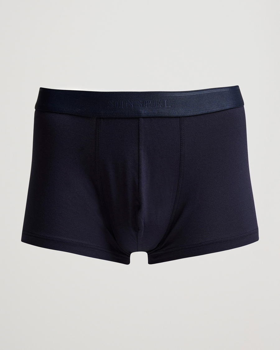 Uomini | Biancheria intima | Sunspel | Cotton Stretch Trunk Navy