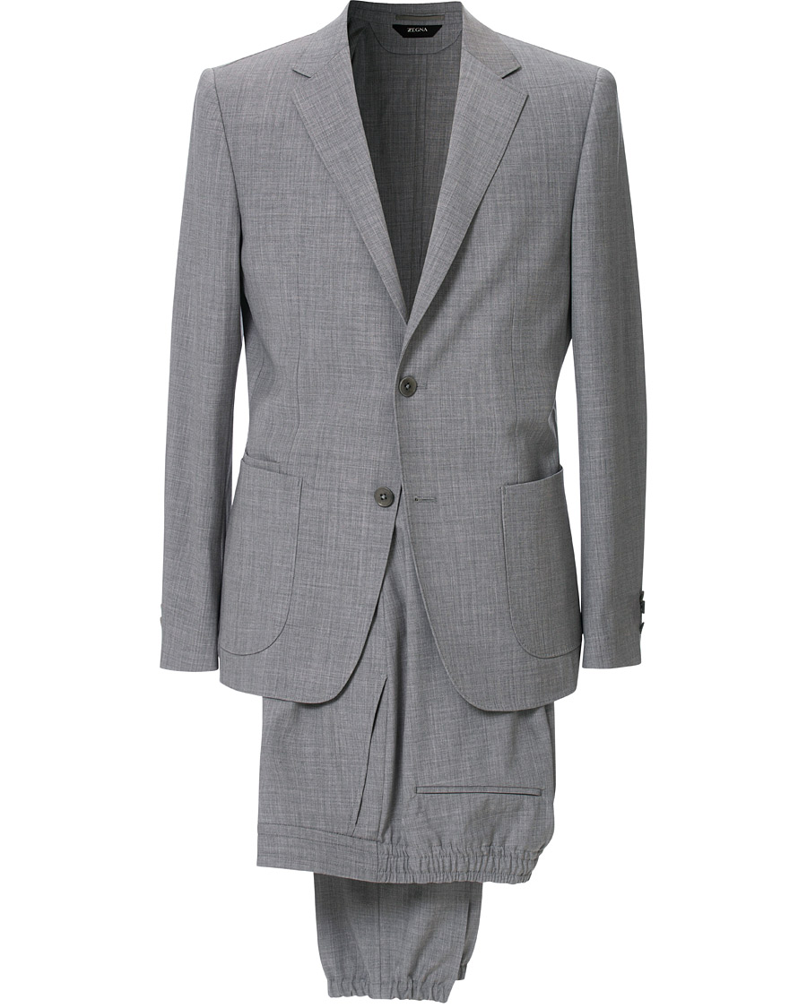 Uomini | Abiti | Z Zegna | Techmerino Washable Wool Suit Light Grey