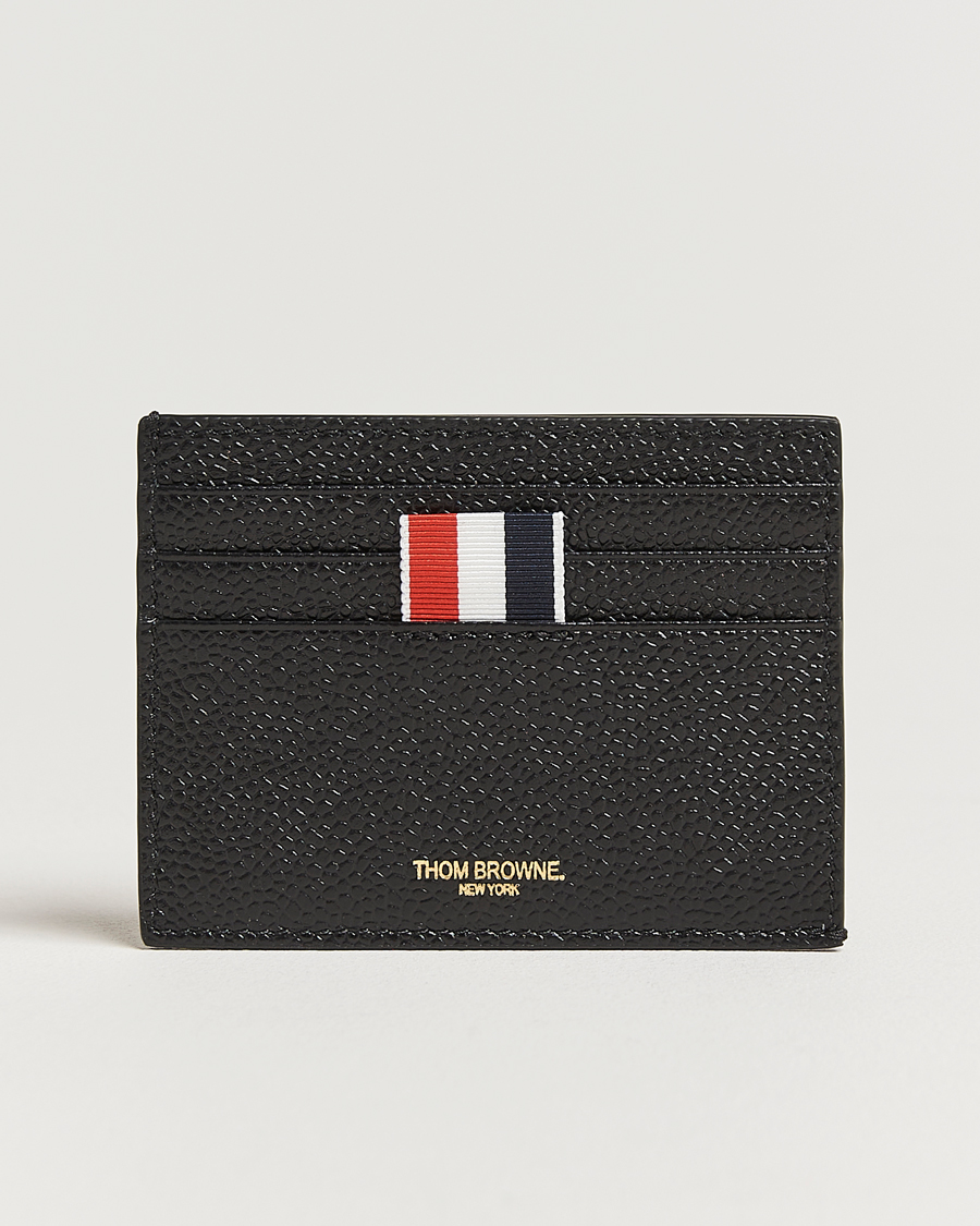 Uomini | Thom Browne Pebble Grain Single Card Holder Black | Thom Browne | Pebble Grain Single Card Holder Black