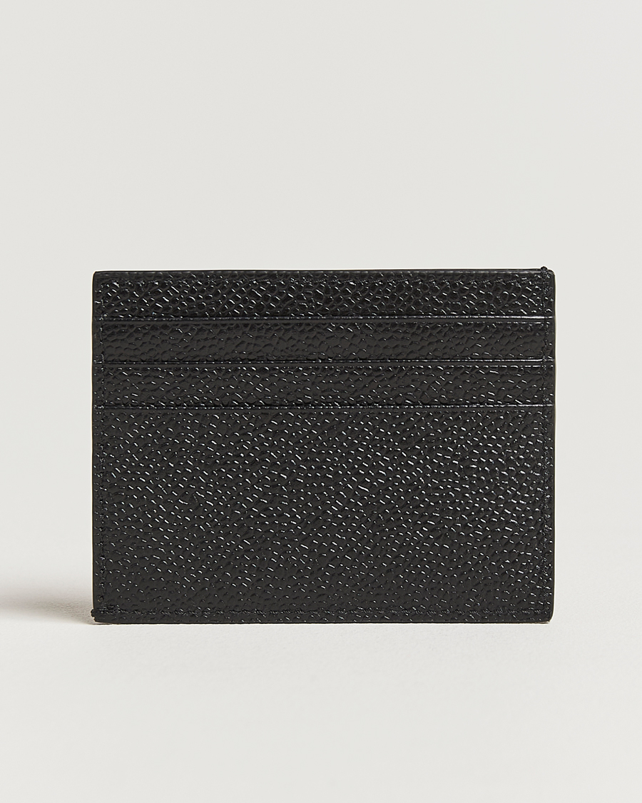 Uomini | Thom Browne Pebble Grain Single Card Holder Black | Thom Browne | Pebble Grain Single Card Holder Black