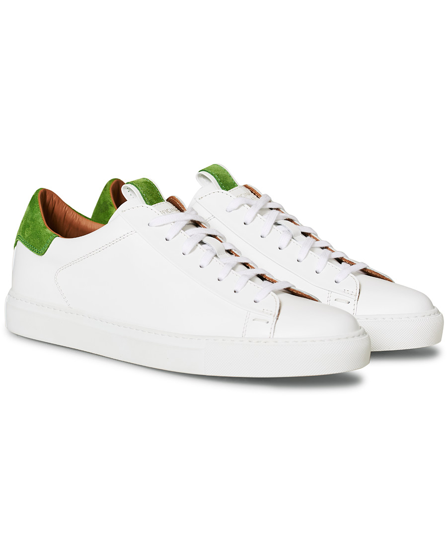 Uomini | Slowear Officina Leather Sneaker White/Green | Slowear | Officina Leather Sneaker White/Green