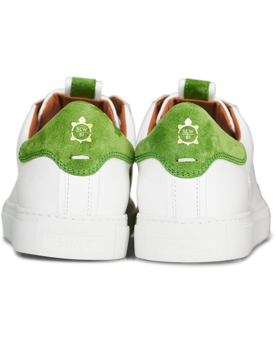Uomini | Slowear Officina Leather Sneaker White/Green | Slowear | Officina Leather Sneaker White/Green