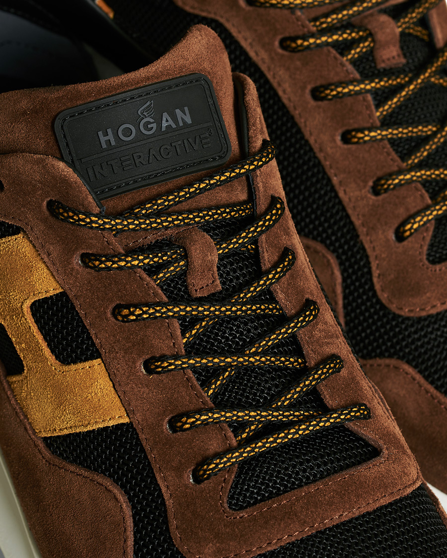 Uomini | Hogan Icube Running Sneaker Brown/Rust Suede | Hogan | Icube Running Sneaker Brown/Rust Suede