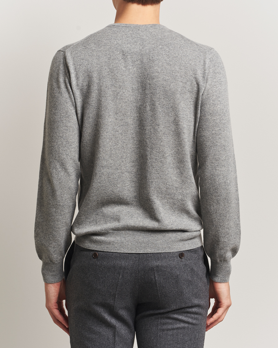 Uomini | Maglieria | Piacenza Cashmere | Cashmere Crew Neck Sweater Light Grey