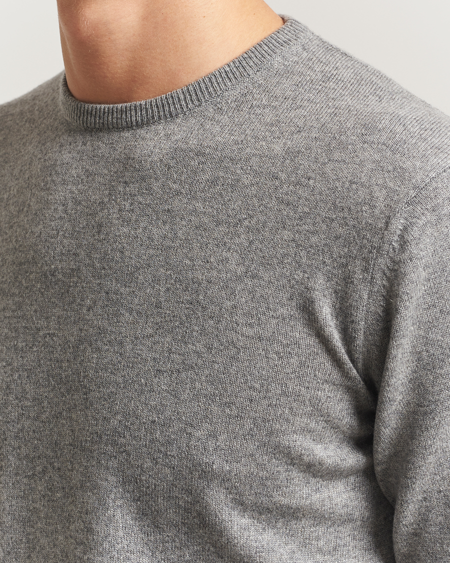 Uomini | Maglieria | Piacenza Cashmere | Cashmere Crew Neck Sweater Light Grey