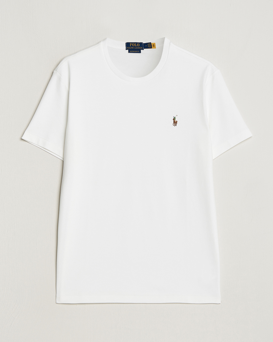 Uomini | T-shirt | Polo Ralph Lauren | Luxury Pima Cotton Crew Neck T-Shirt White