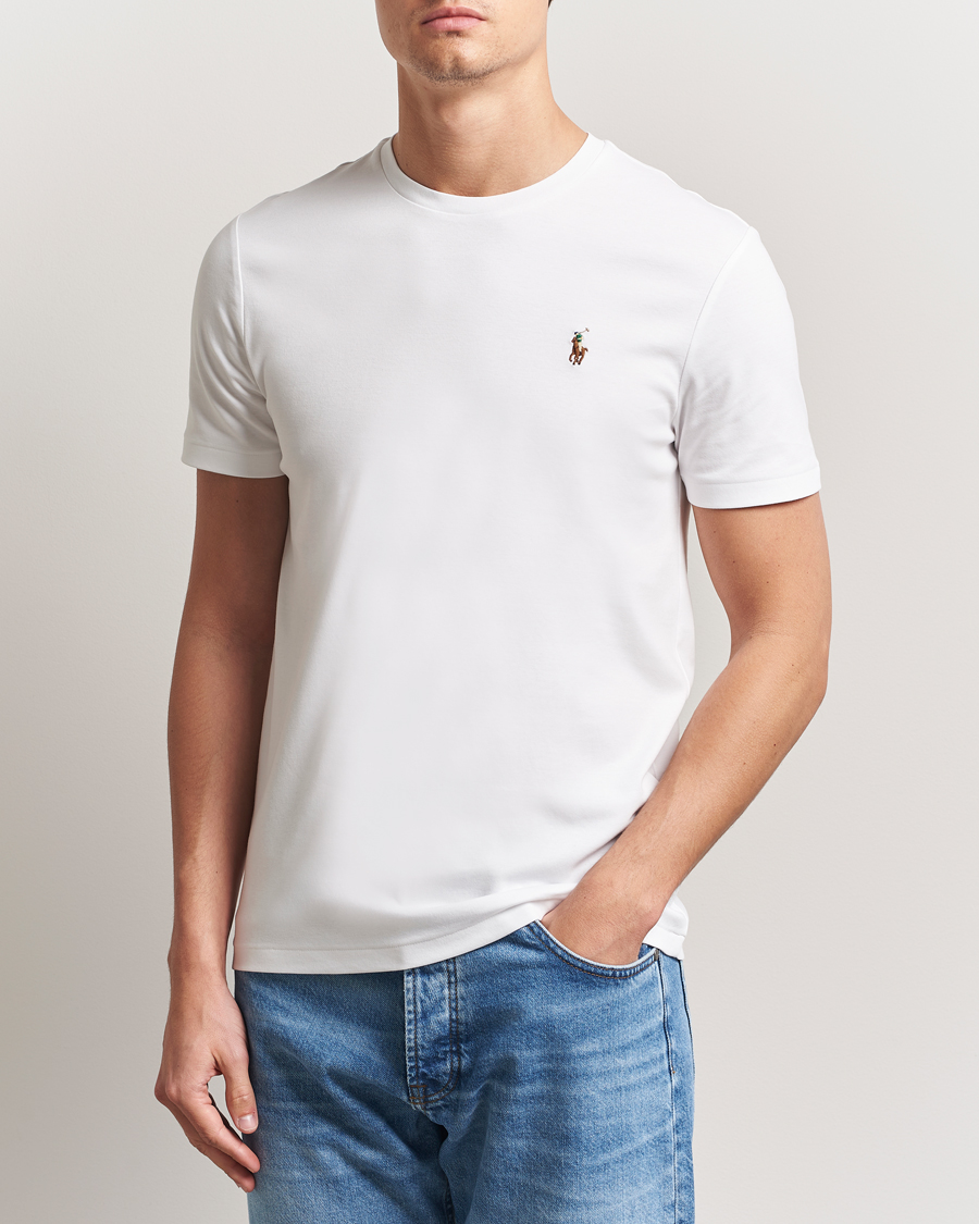 Uomini | T-shirt | Polo Ralph Lauren | Luxury Pima Cotton Crew Neck T-Shirt White