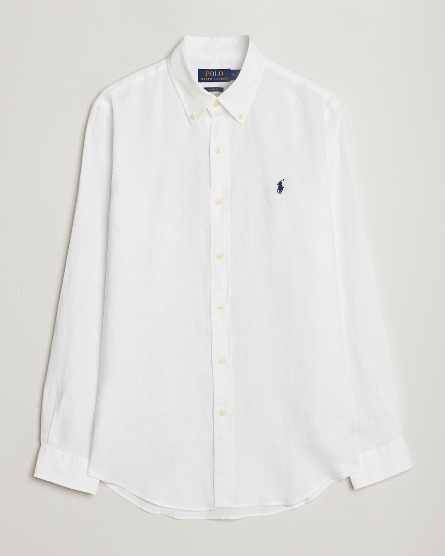 Uomini | Camicie | Polo Ralph Lauren | Custom Fit Linen Button Down White