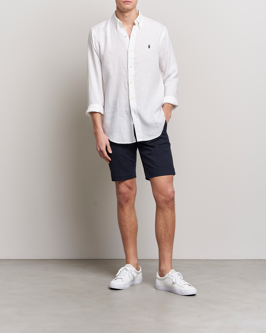 Uomini | Camicie | Polo Ralph Lauren | Custom Fit Linen Button Down White