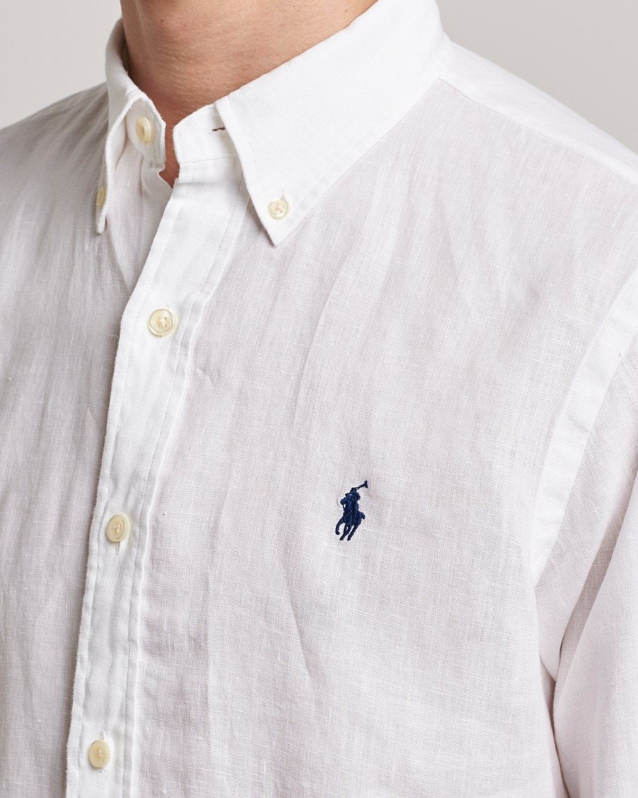 Uomini | Camicie | Polo Ralph Lauren | Custom Fit Linen Button Down White
