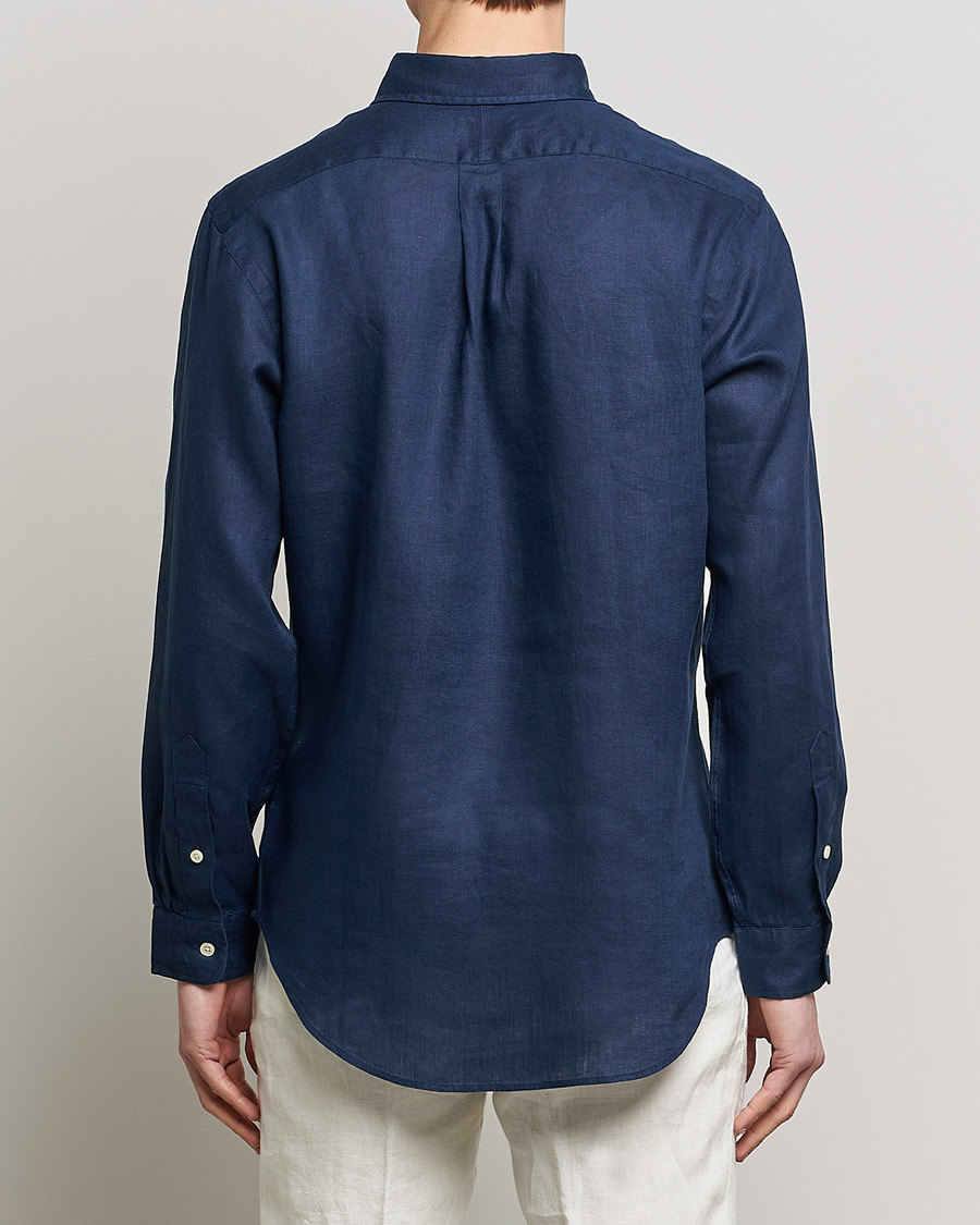 Uomini | Camicie | Polo Ralph Lauren | Custom Fit Linen Button Down Newport Navy