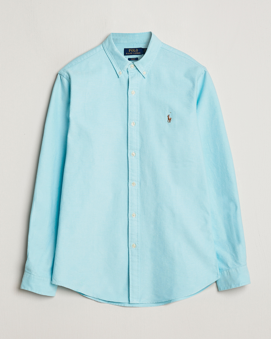 Uomini | Camicie | Polo Ralph Lauren | Slim Fit Oxford Button Down Shirt Aegean Blue